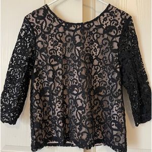 H&M black lace blouse medium